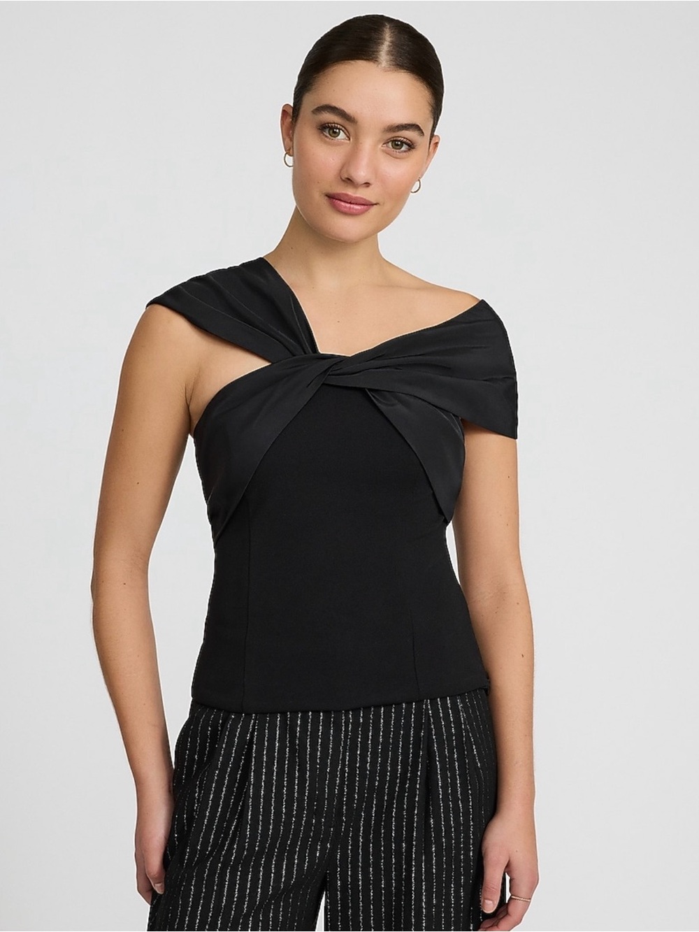 Express Black Twist-Shoulder Tank Top